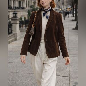 Madewell Rich Chocolate Corduroy Women's Blazer Jacket, M